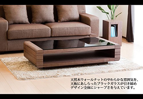 ブラックガラストップリビングテーブル/Loob ブラックガラストップリビングテーブル/Loob【商品番号:673d-130